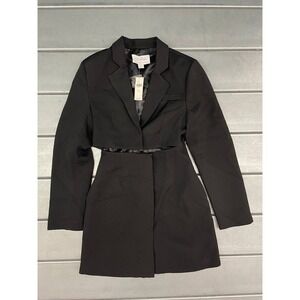 Mare Mare x Anthropologie Blazer Cut-Out Mini Suit Dress Womens XS Black NWT‎